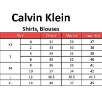 Calvin Klein Jeans Size Chart Uk