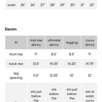 Calvin Klein Pants Size Chart