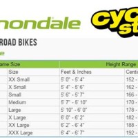 Cannondale Bike Size Chart