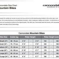 Cannondale Gravel Bike Size Chart