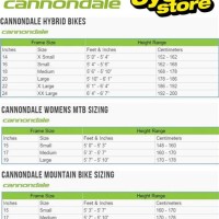 Cannondale Hybrid Bike Size Chart