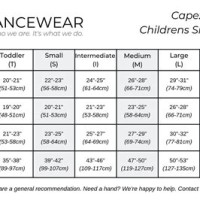 Capezio Children S Leotard Size Chart