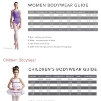 Capezio Dancewear Size Chart