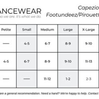 Capezio Footundeez Size Chart