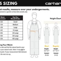Carhartt Insulated Bibs Size Chart