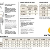 Carhartt Size Chart Mens