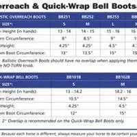 Cashel Bell Boot Size Chart