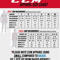 Ccm Hockey Practice Jersey Size Chart