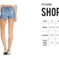 Cello Jean Shorts Size Chart