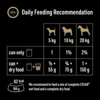 Cesar Wet Dog Food Feeding Chart