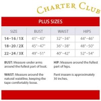 Charter Club Size Chart Plus