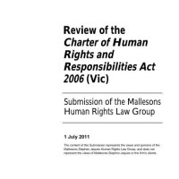 Charter Of Human Rights And Responsibilities Act 2006 Explanatory Memorandum