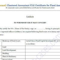 Chartered Accountant Certificate Format In Word