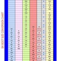 Children S Cross Country Ski Boot Size Chart