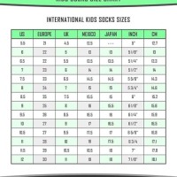 Children S Shoe And Sock Size Chart