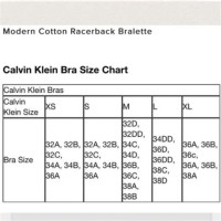 Ck Sports Bra Size Chart