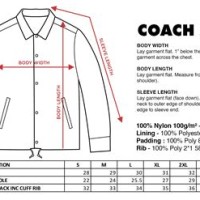 Coach Jacket Size Chart