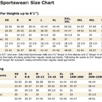 Columbia Sportswear Size Chart