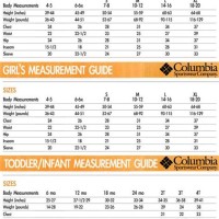 Columbia Youth Shoes Size Chart