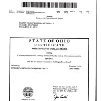 Corporate Charter Number Ohio