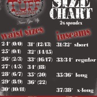 Cow Tuff Jeans Size Chart