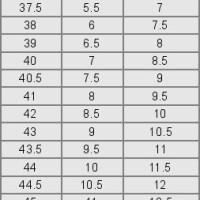 Cross Country Ski Boot Size Conversion Chart