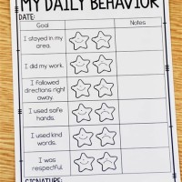 Daily Behavior Chart Template For Kindergarten