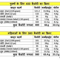 Daily Food Chart For Weight Gain In Hindi