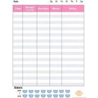 Daily Printable Baby Feeding And Diaper Chart