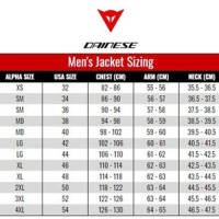 Dainese Men S Jacket Size Chart