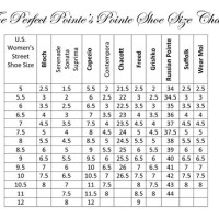 Dance Shoe Size Chart