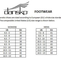 Dansko Men 8217 S Size Chart