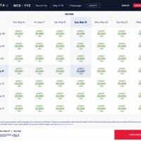 Delta Miles Redeem Chart