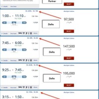 Delta Miles Rewards Chart