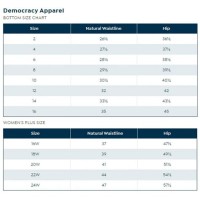 Democracy Jeans Size Chart