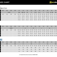 Der Race Suit Size Chart