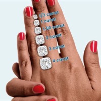 Diamond Size Chart On Hand Cushion Cut