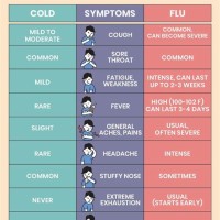 Differences Between Cold And Flu Chart