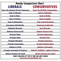 Differences Between Liberals And Conservatives Chart