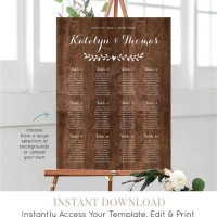 Diy Wedding Seating Chart Poster Template