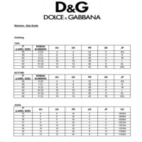 Dolce And Gabbana Clothing Size Chart