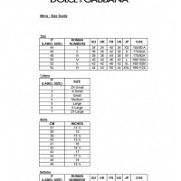 Dolce Gabbana Mens Jeans Size Chart