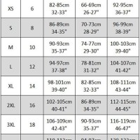 Donna Man Dress Size Chart