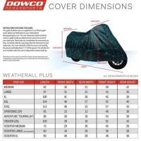 Dowco Motorcycle Cover Size Chart