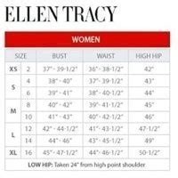 Ellen Tracy Coat Size Chart