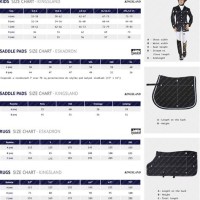 English Saddle Pad Size Chart