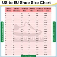 Eu To Us Shoe Size Chart Women S