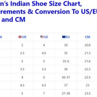 Euro To Indian Foot Size Chart