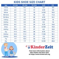 European Childrens Shoe Size Conversion Chart