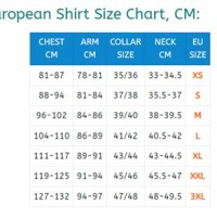 European Dress Shirt Size Chart